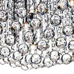 Abacus 8 Light Flush Polished Chrome Crystal