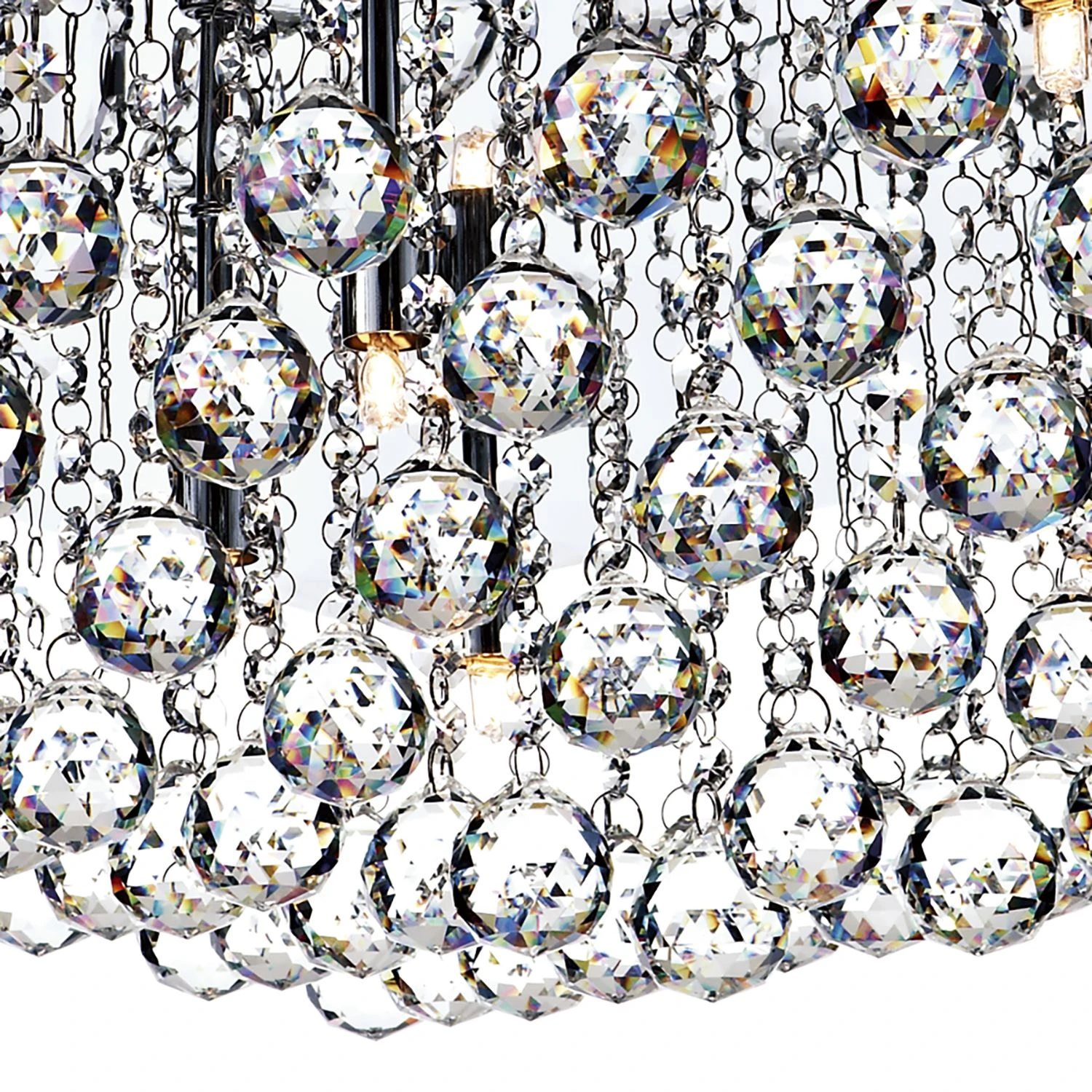 Abacus 8 Light Flush Polished Chrome Crystal