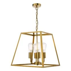 Academy 4 Light Lantern Natural Brass