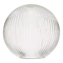 Accessories Easy Fit Ribbed Round Glass Shade