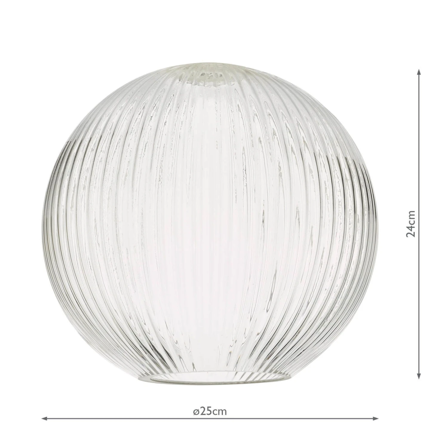 Accessories Easy Fit Ribbed Round Glass Shade - Image 2