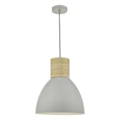 Adna Pendant Grey & Wood