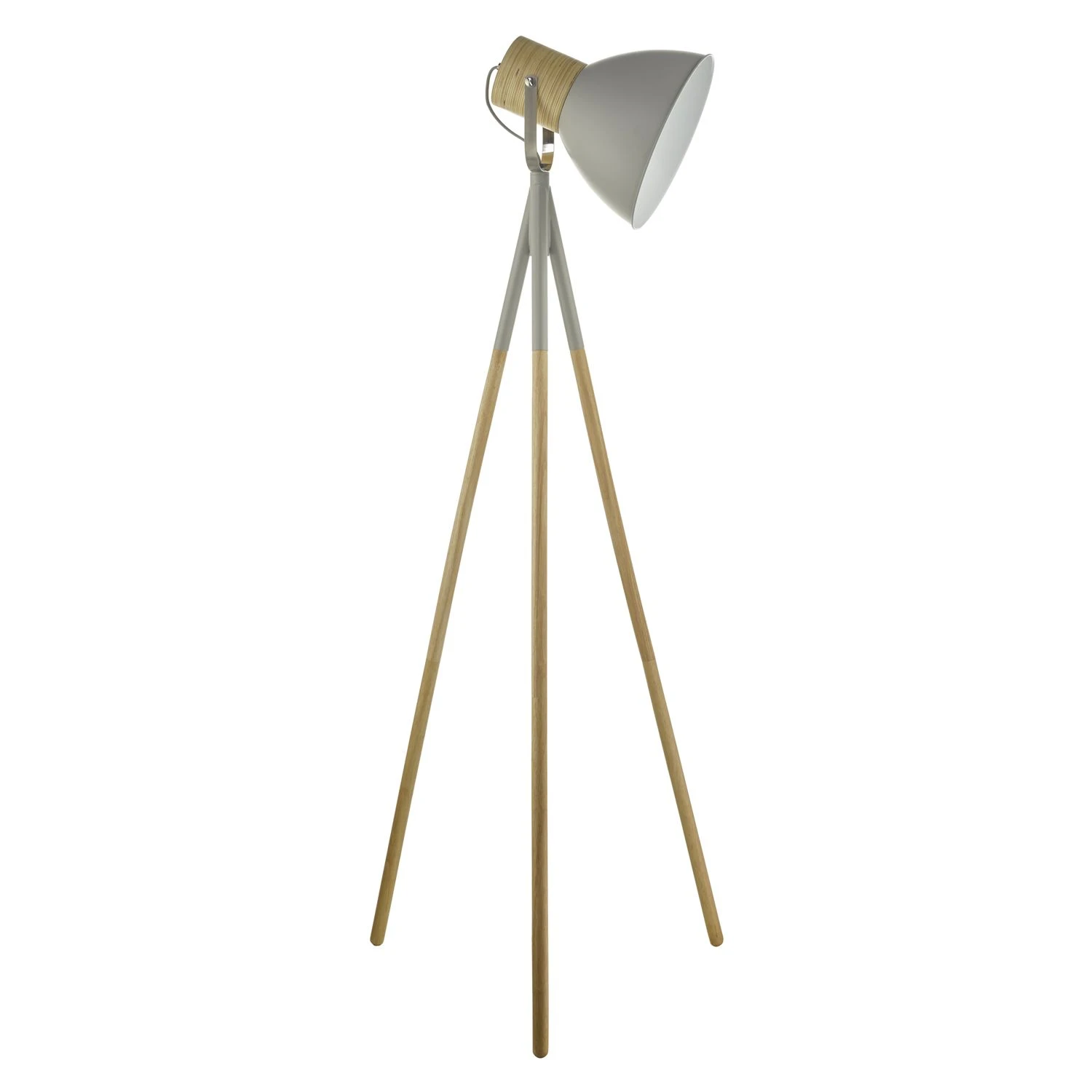 Adna Floor Lamp Grey & Natural Wood - Image 2