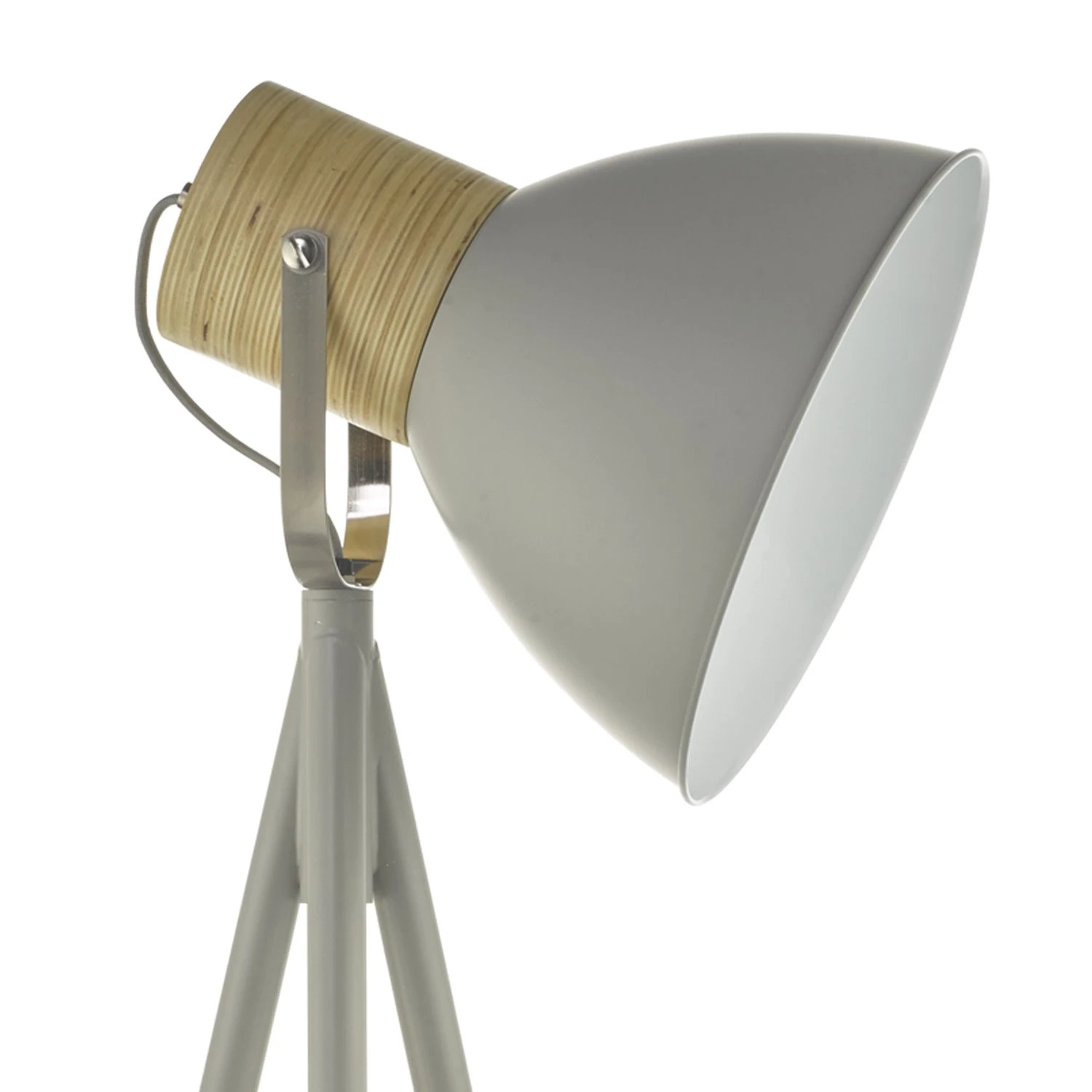 Adna Floor Lamp Grey & Natural Wood - Image 3