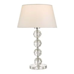 Aletta Table Lamp Faceted Acrylic With Shade