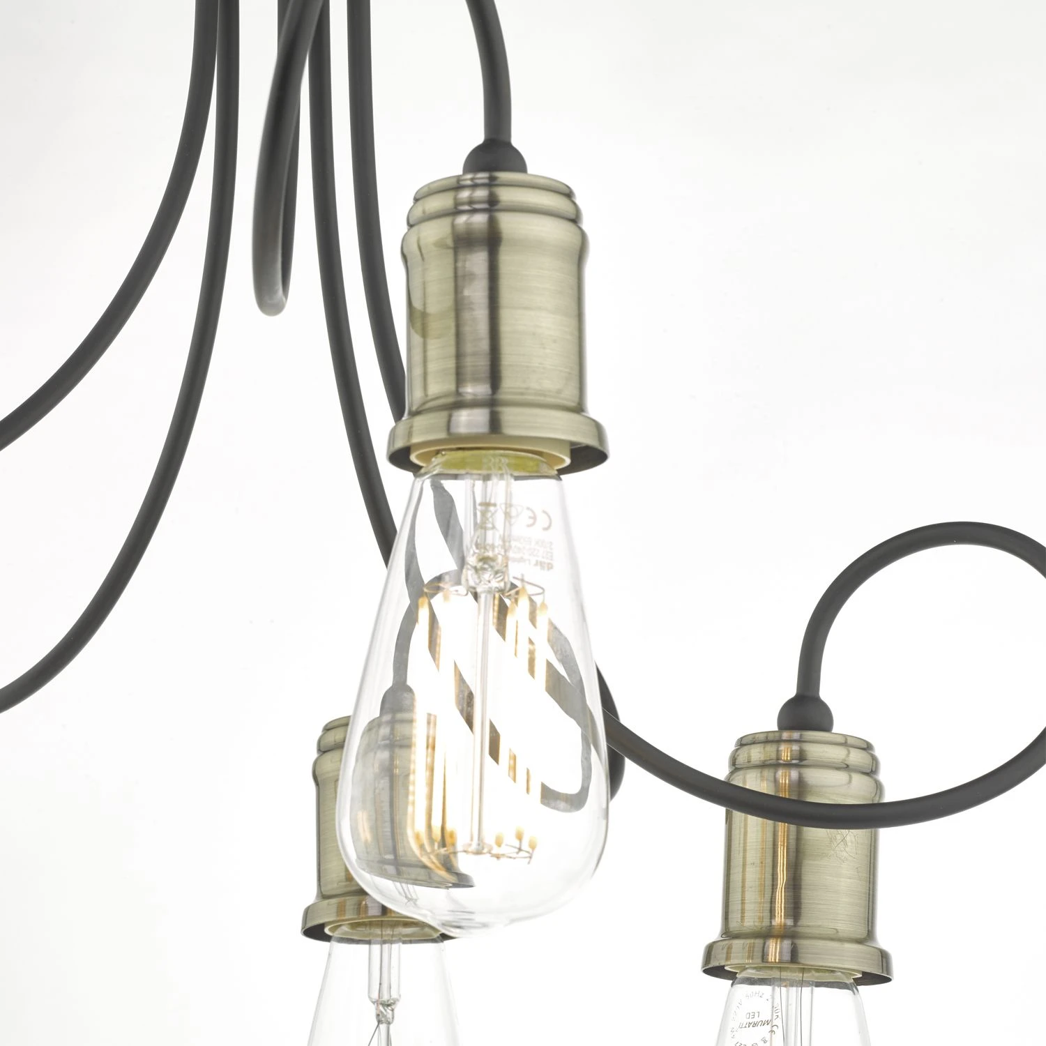 Alzbet 5 Light Semi Flush Antique Brass & Black - Image 3
