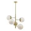 Bombazine 5 Light Pendant Natural Brass & Opal Glass