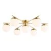 Bombazine 7 Light Semi-Flush Natural Brass And Opal Glass