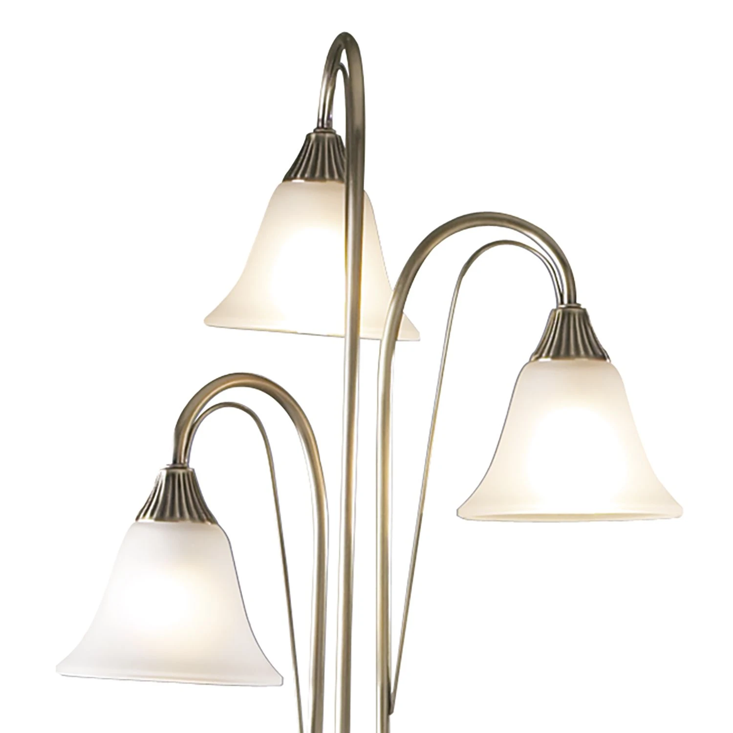 Boston 3 Light Floor Lamp Antique Brass Opaque Glass - Image 2