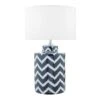 Caelan Table Lamp Blue & White With Shade