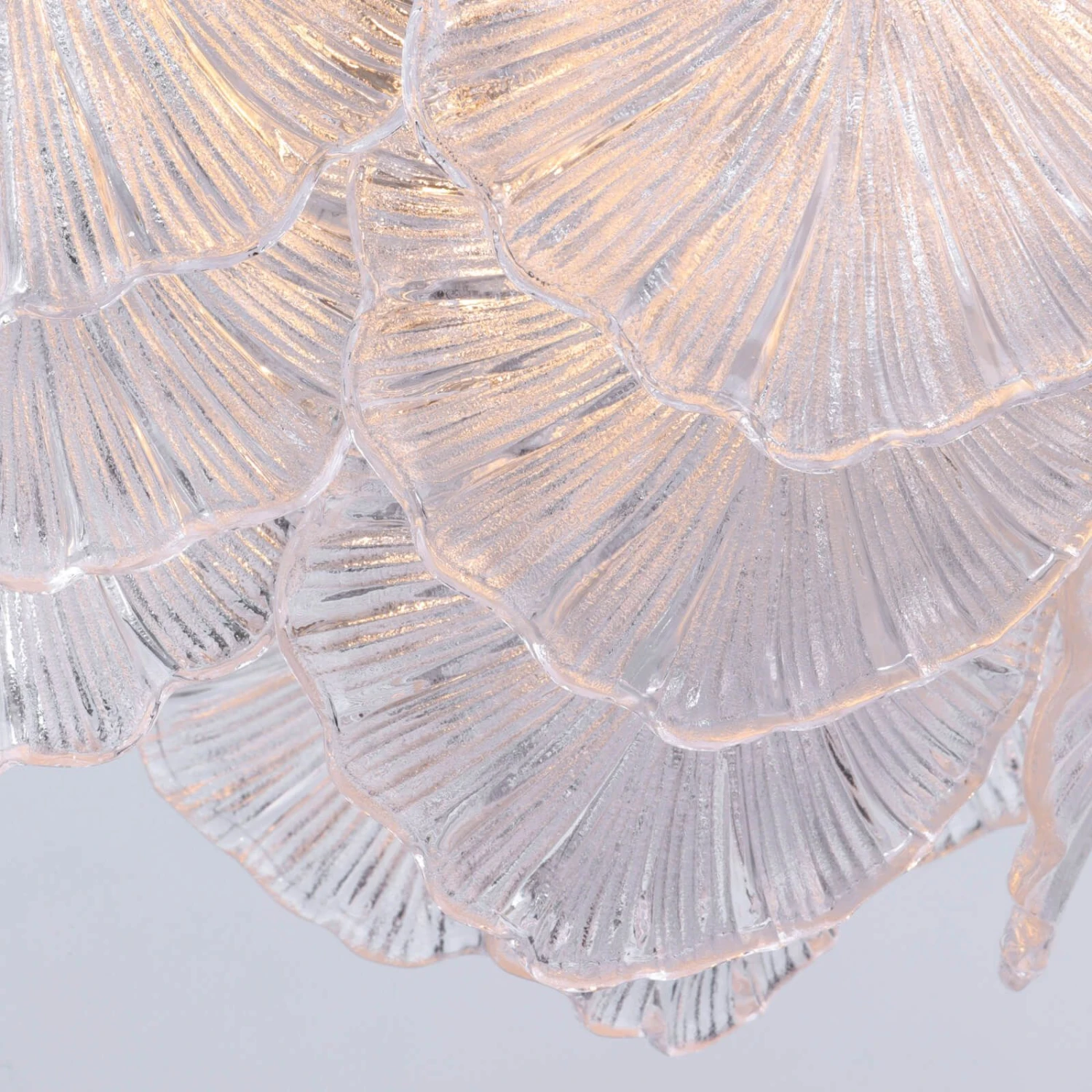 Courtney 10 Light Pendant Textured Glass And Antique Brass - Image 4