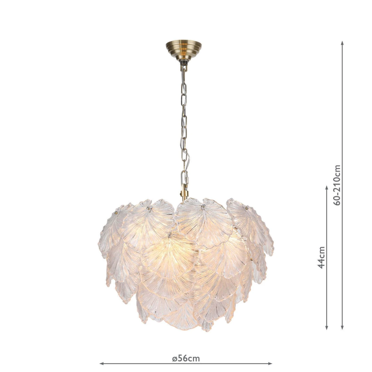 Courtney 10 Light Pendant Textured Glass And Antique Brass - Image 9
