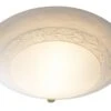 Damask 3 Light Flush Alabaster Glass Brass 50cm