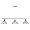 Dara 3 Light Bar Pendant Antique Brass & Glass