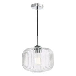 Demarius Pendant Polished Chrome And Clear Glass