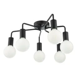 Dena 6 Light Semi-Flush Matt Black