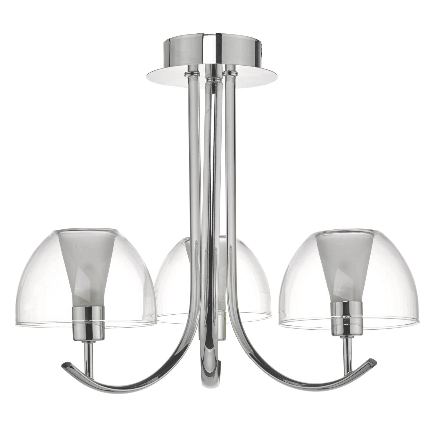 Duana 3 Light Semi Flush Polished Chrome & Glass - Image 2