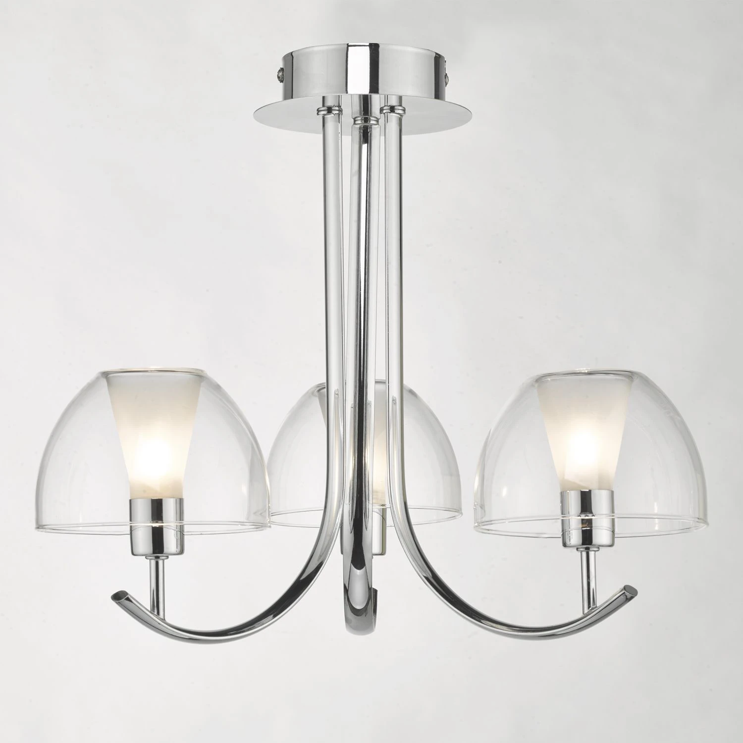 Duana 3 Light Semi Flush Polished Chrome & Glass - Image 3