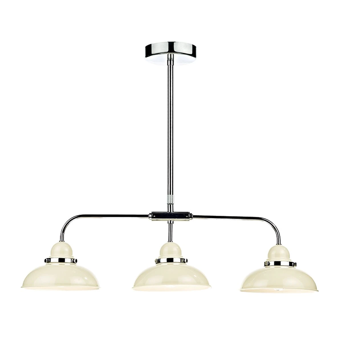 Dynamo 3 Light Bar Pendant Cream And Polished Chrome - Image 4