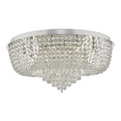 Eitan 12 Light Beaded Flush Clear And Polished Chrome