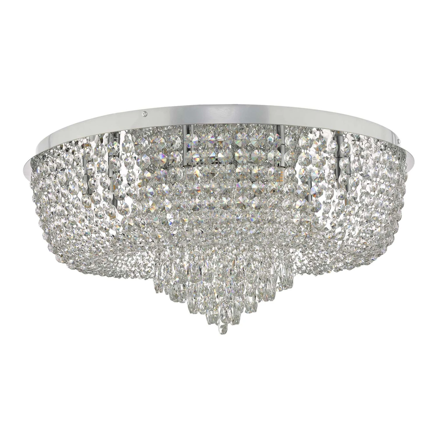 Eitan 12 Light Beaded Flush Clear And Polished Chrome - Image 2