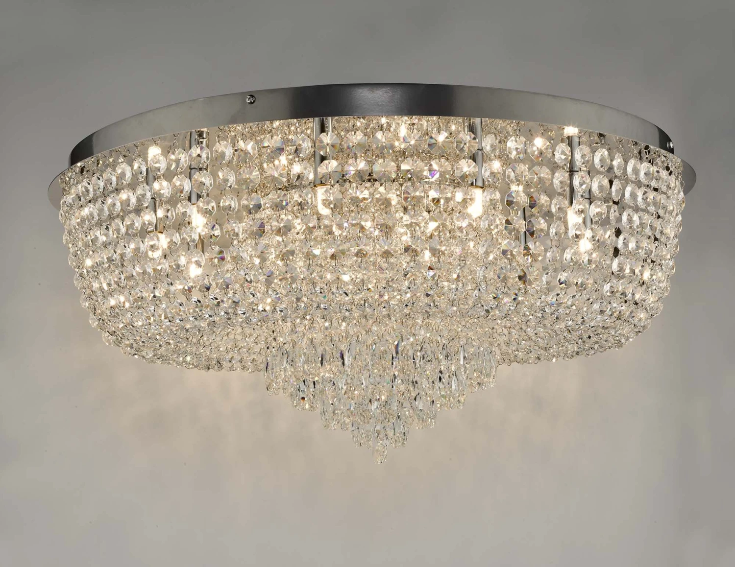 Eitan 12 Light Beaded Flush Clear And Polished Chrome - Image 6