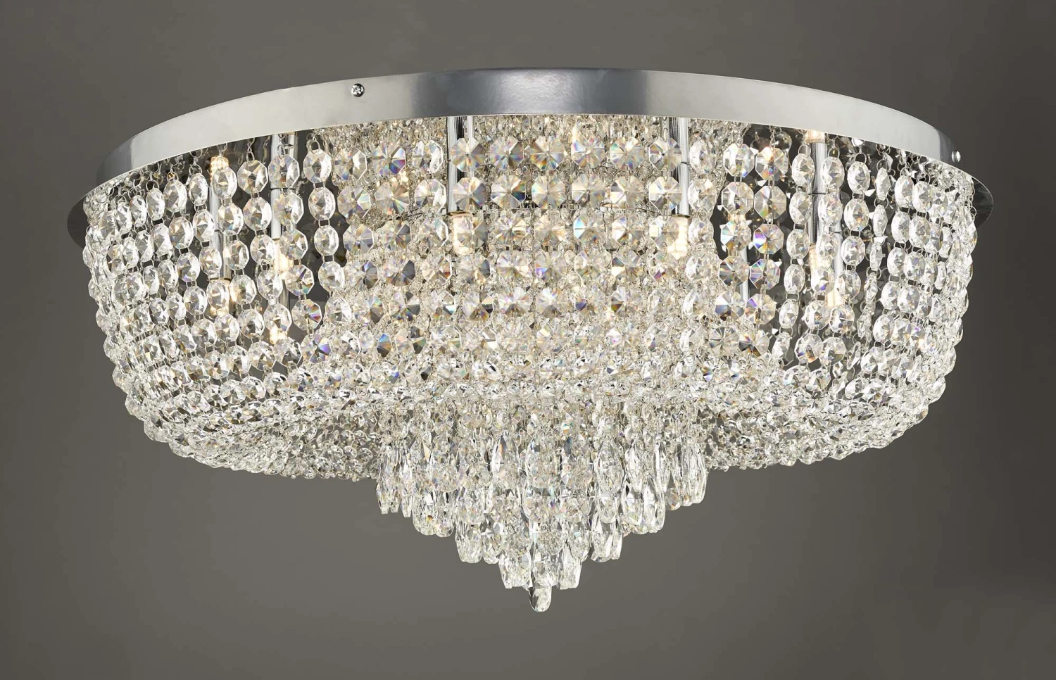 Eitan 12 Light Beaded Flush Clear And Polished Chrome - Image 7
