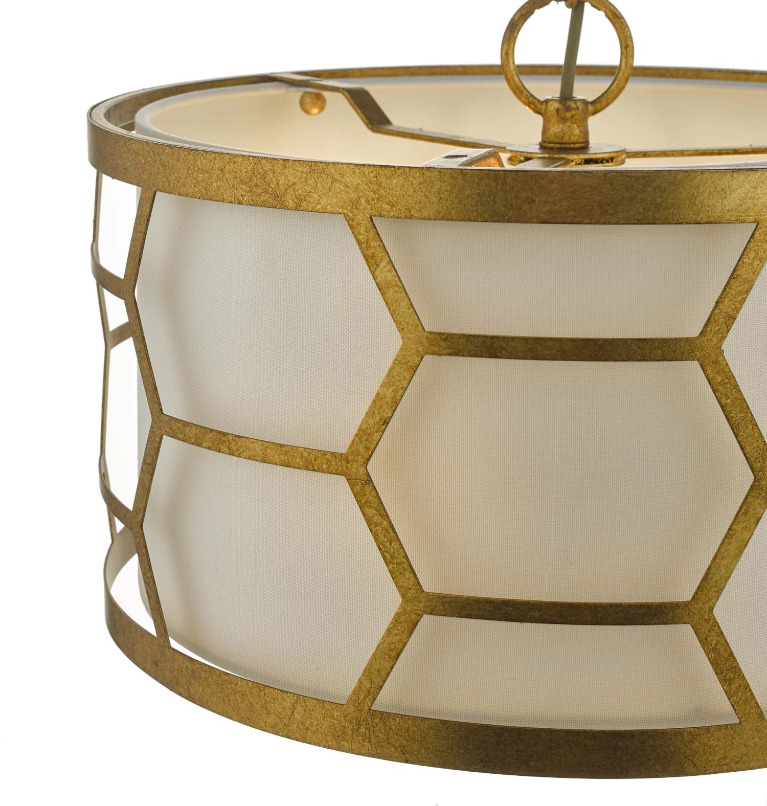 Epstein 3 Light Pendant Gold With Ivory Shade - Image 2