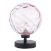 Esben Table Lamp Matt Black Pink Dimpled Glass