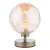 Esben Table Lamp Antique Brass Amber Dimpled Glass