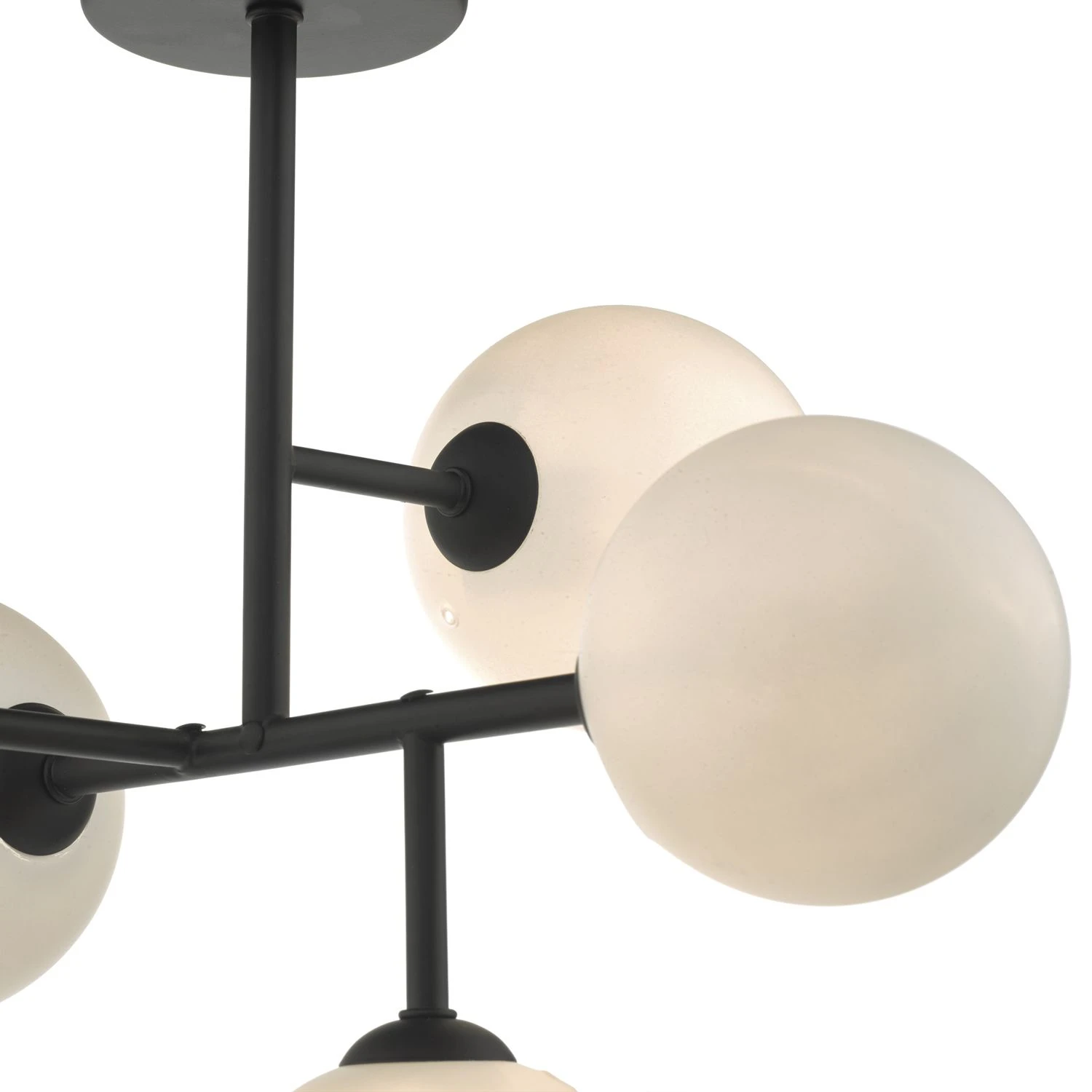 Euan 5 Light Semi Flush Black & Opal Glass - Image 5