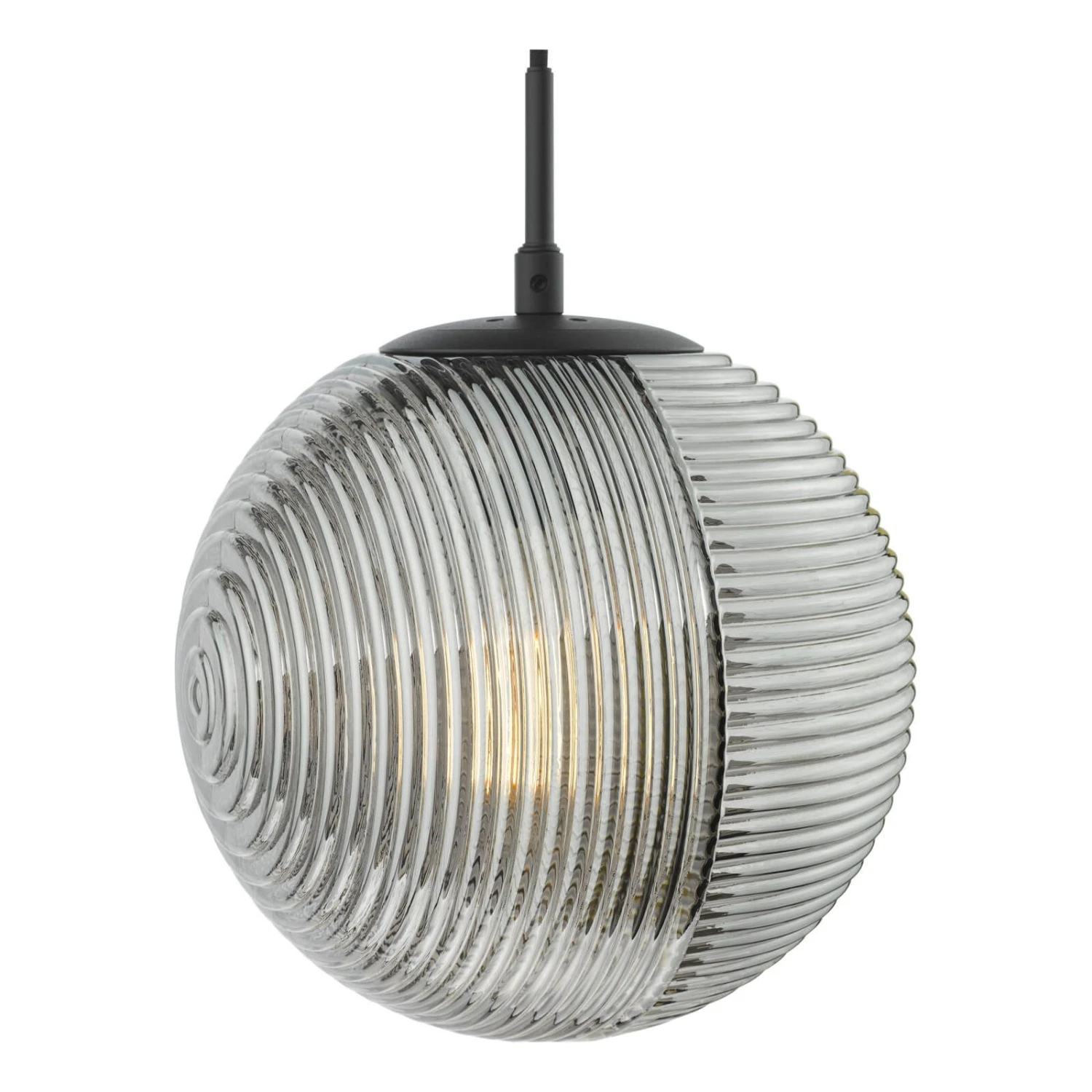 Evander Single Pendant Matt Black And Smoked Glass - Image 8