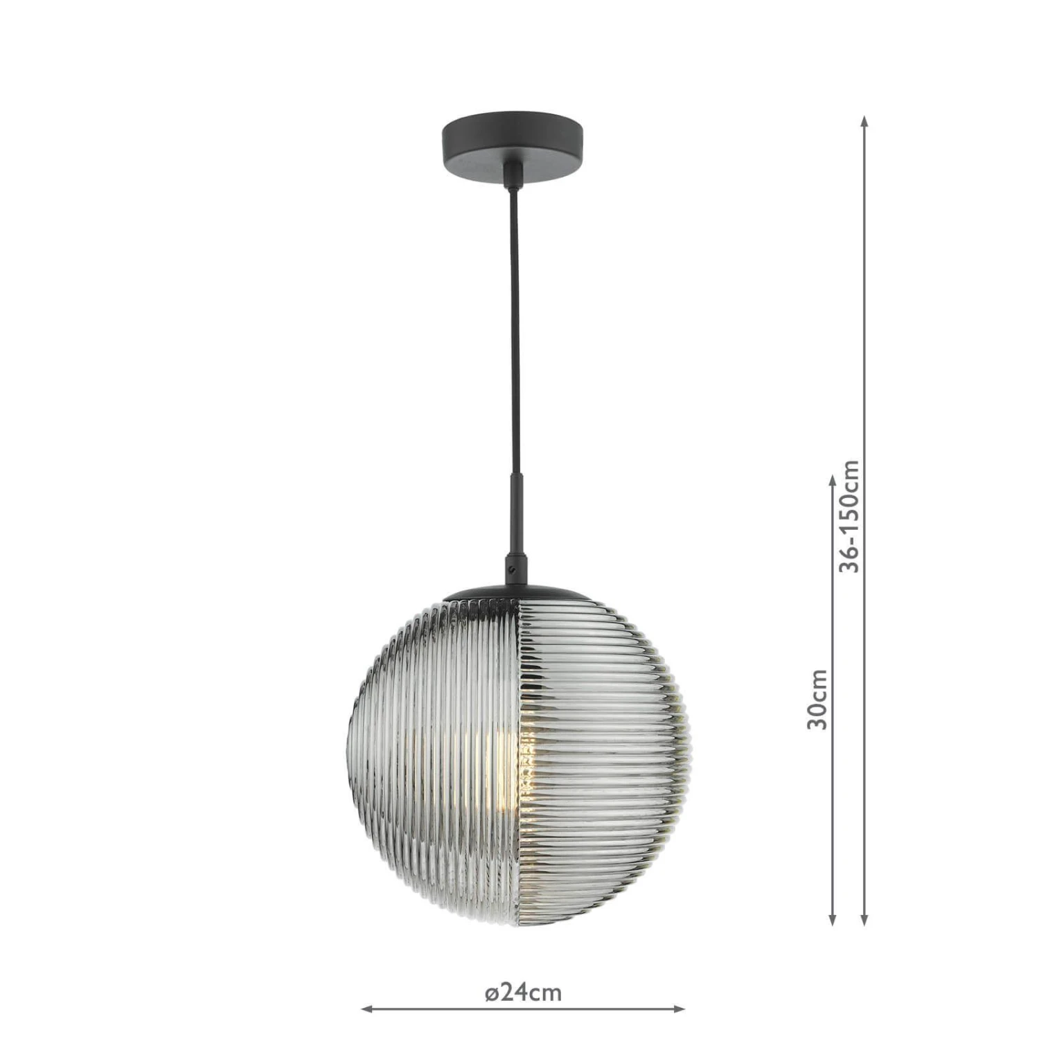 Evander Single Pendant Matt Black And Smoked Glass - Image 12