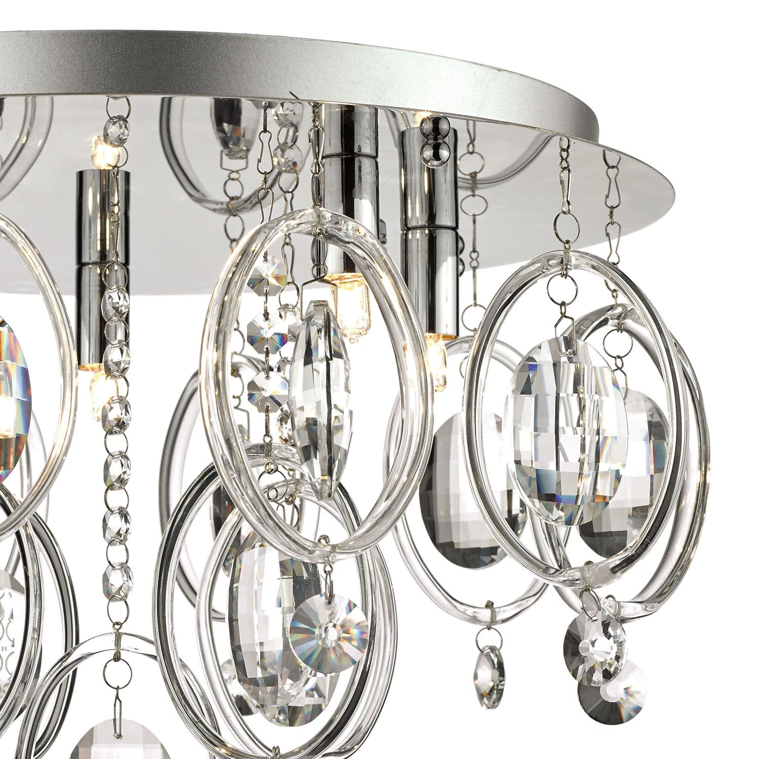 Evangeline 5 Light Flush Polished Chrome & Crystal - Image 4