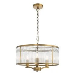 Evelyn 3 Light Pendant Antique Bronze And Glass