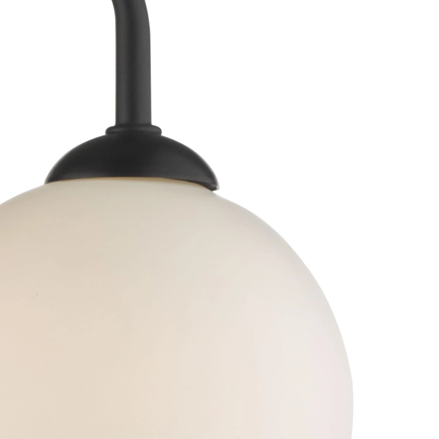 Feya 3 Light Semi Flush Matt Black Opal Glass - Image 3