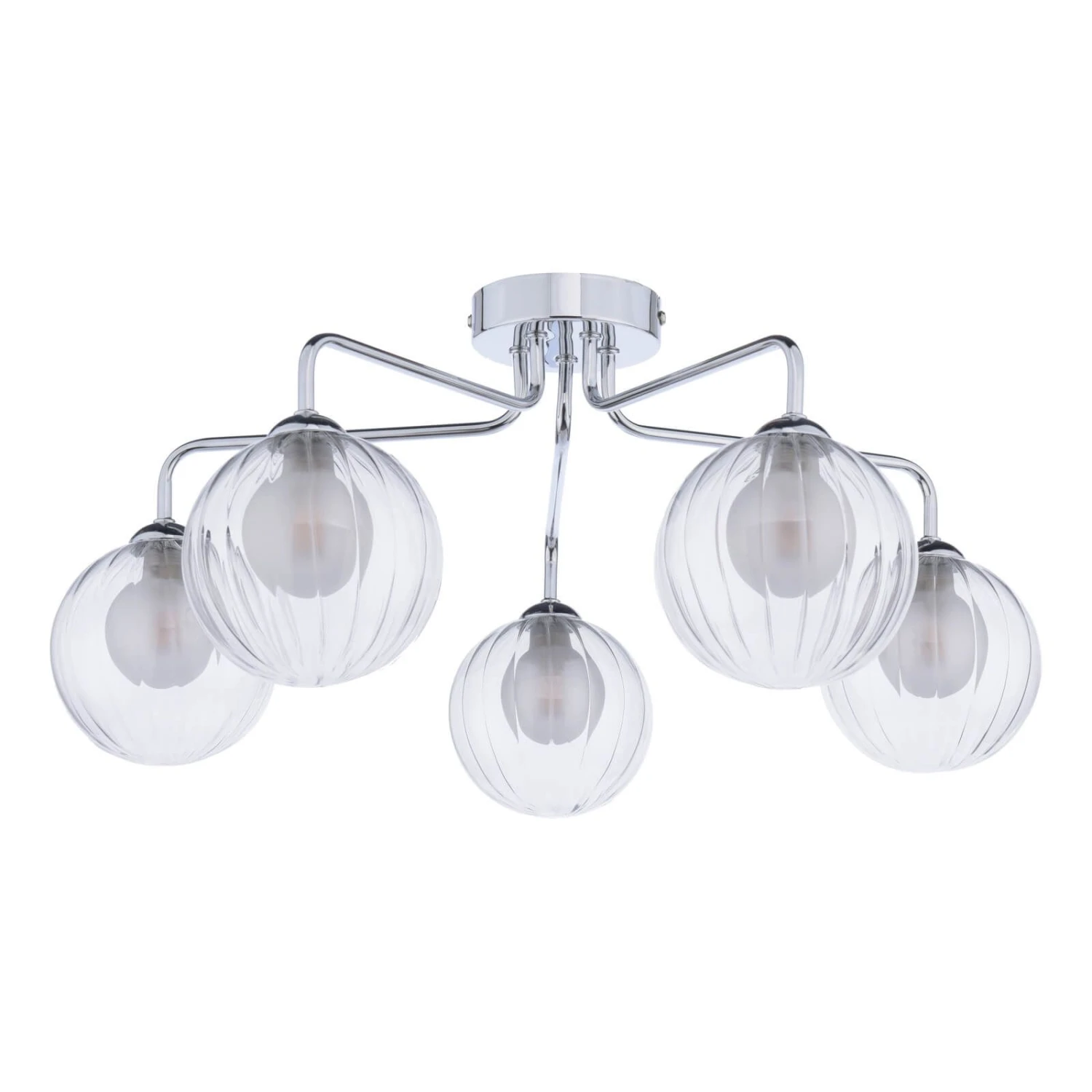 Feya 5 Light Semi-Flush Polished Chrome & Clear/Opal Glass - Image 2
