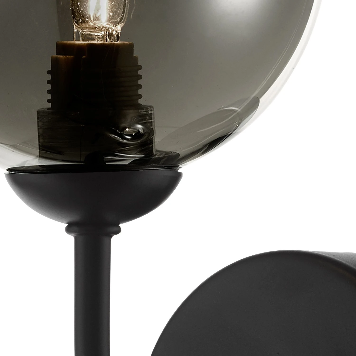 Feya Wall Light Matt Black Smoked Glass - Image 3
