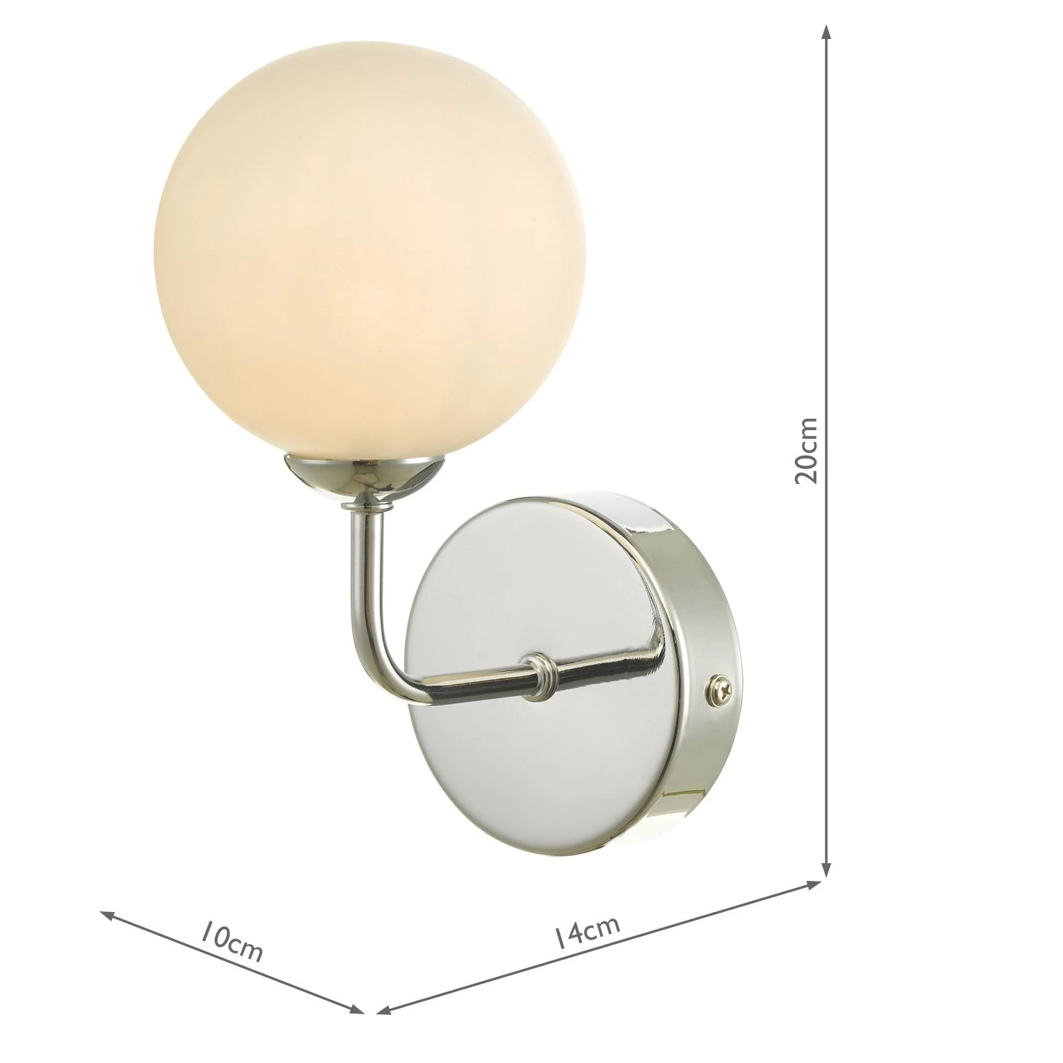 Feya Wall Light Polished Chrome Opal Glass - Image 7