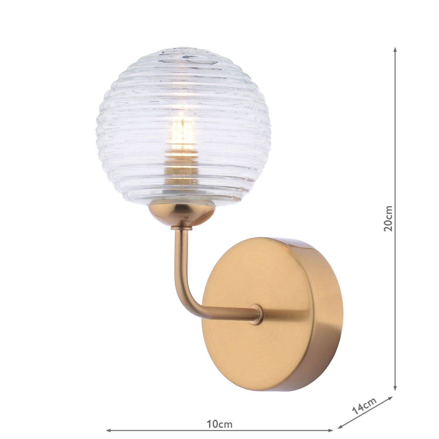 Feya Wall Light Antique Bronze & Ribbed Glass - Image 3