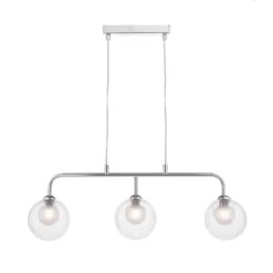 Feya 3 Light Bar Pendant Polished Chrome & Clear/Opal Glass