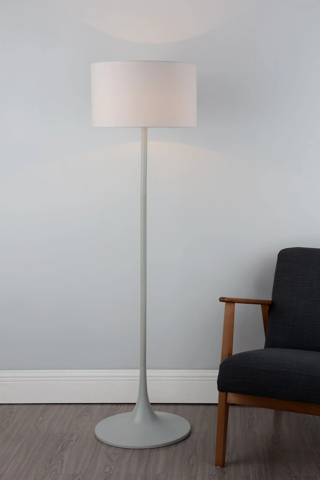 Funchal Floor Lamp Grey With Shade - Image 3