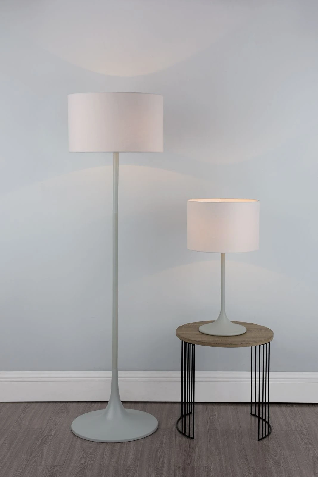 Funchal Floor Lamp Grey With Shade - Image 4