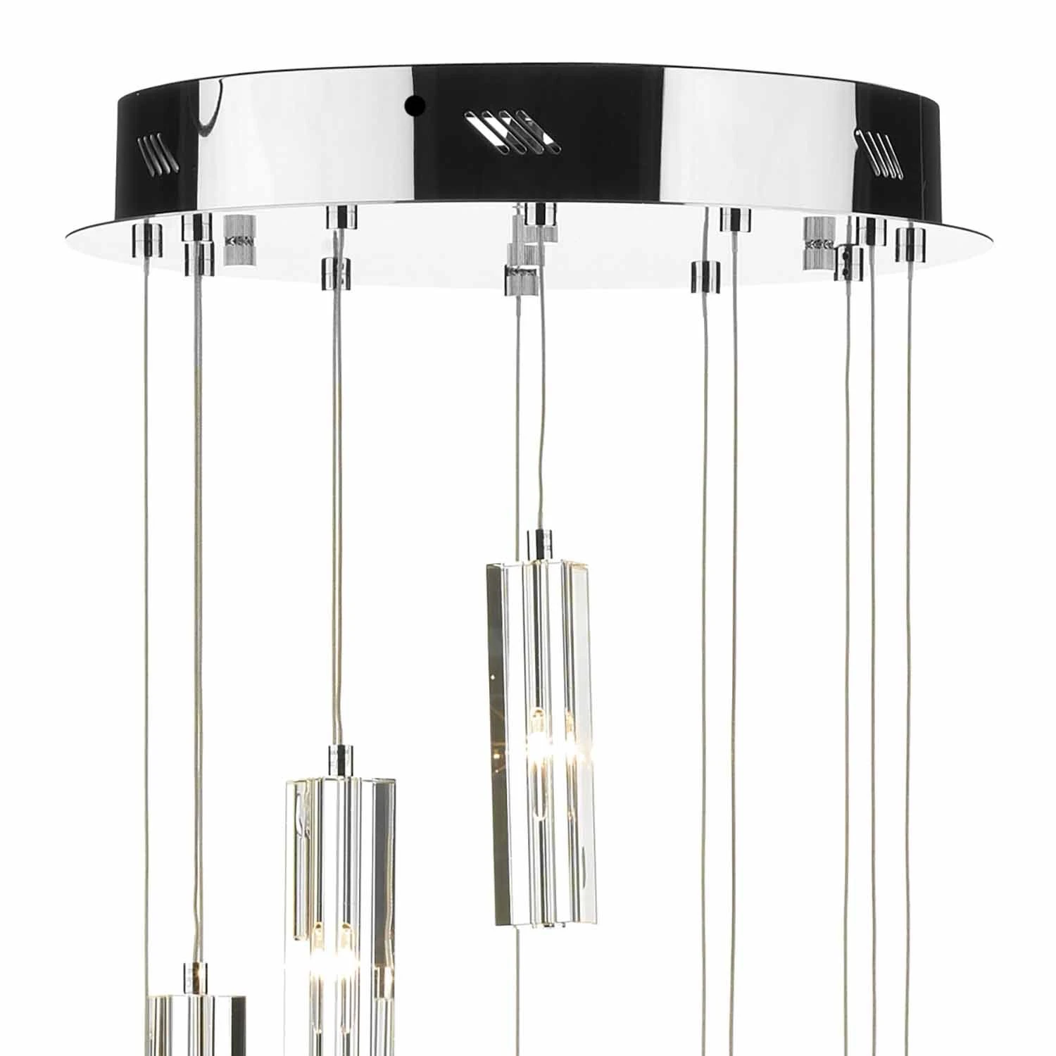 Galileo 12 Light Cluster Pendant Polished Chrome Crystal LED - Image 2