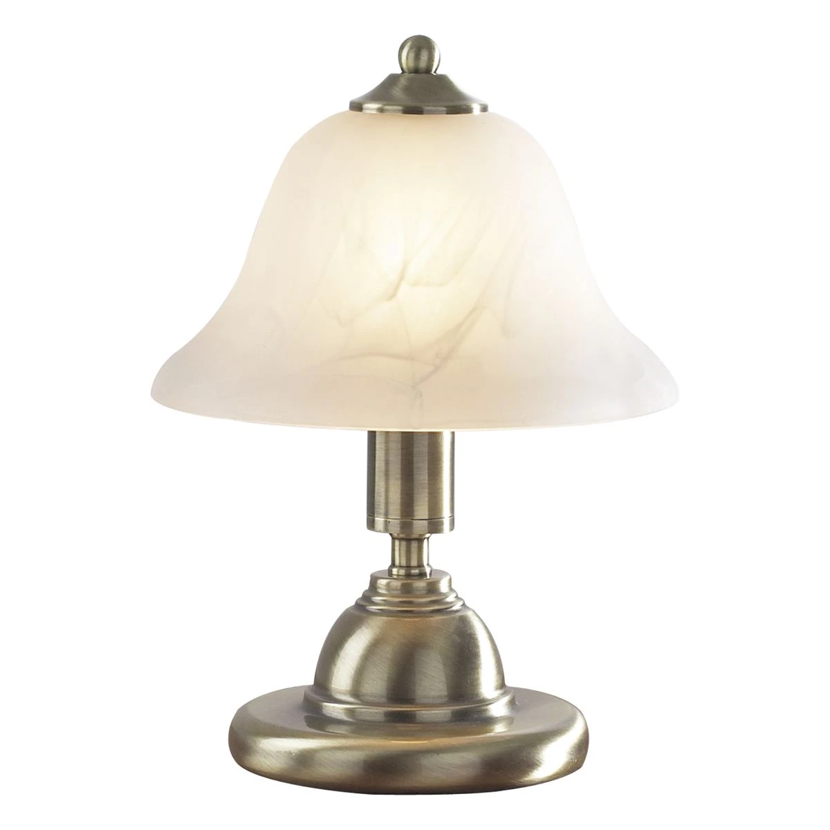 Gloucester Touch Table Lamp Antique Brass & Glass Shade - Twin Pack - Image 3
