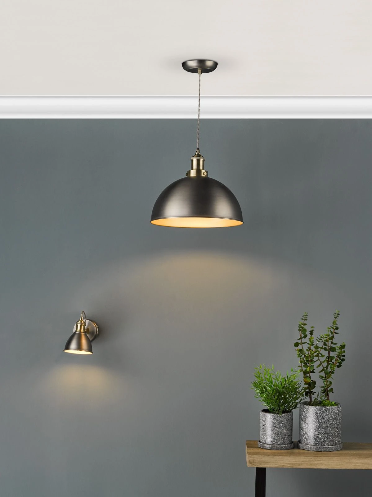 Governor Pendant Antique Chrome Antique Brass - Image 4