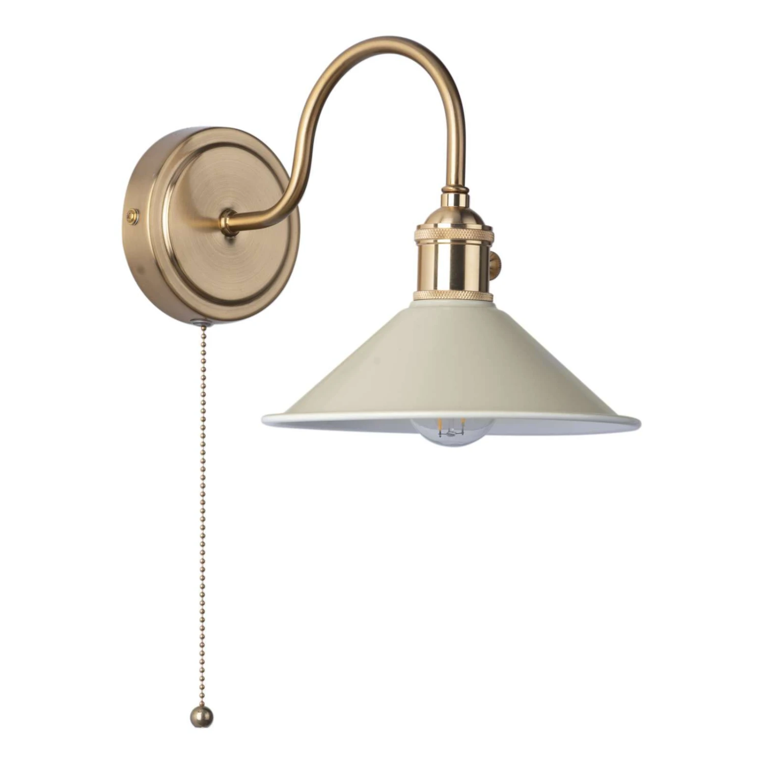 Hadano Wall Light Natural Brass With Cashmere Shade - Image 2