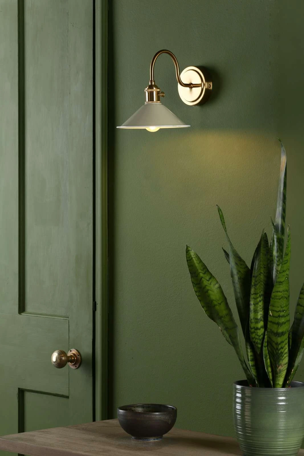 Hadano Wall Light Natural Brass With Cashmere Shade - Image 3