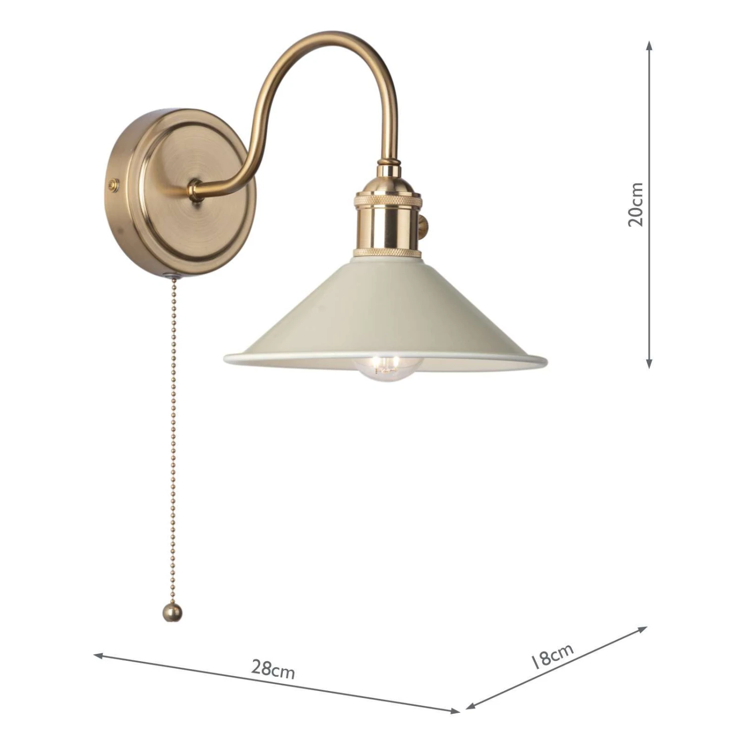 Hadano Wall Light Natural Brass With Cashmere Shade - Image 5