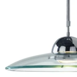Hemisphere Pendant Polished Chrome And Clear Glass